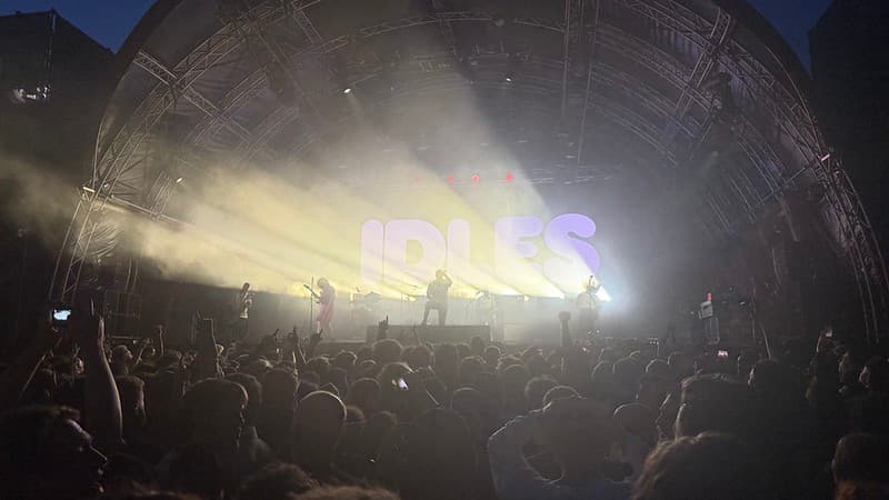 IDLES on stage at Custom House Square, Belfast
