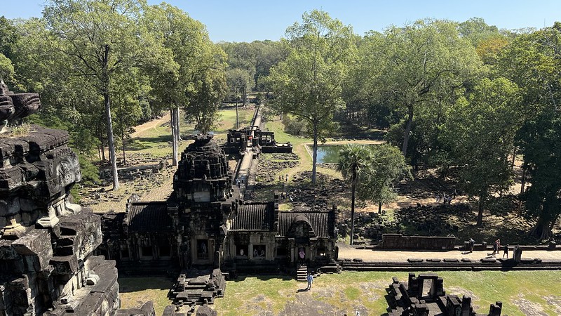 The view from the top of Bayon temple in Angkor Thom city