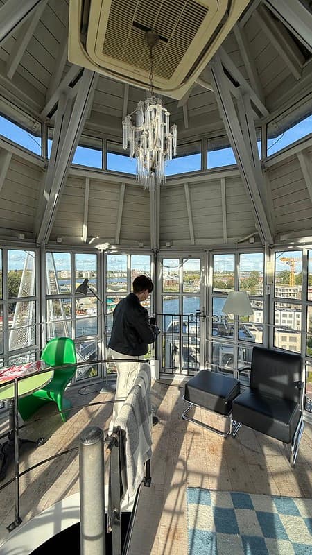 inside the Lantern room a room with windows all the way round