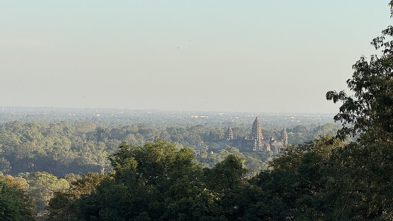 A view of Angkor Wat from the top of a hill